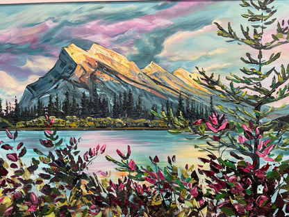 Original Acrylic Painting by artist Teresa Grasby - "Mount Rundle Majestic", 30" x 40"