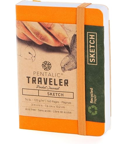 traveler pocket journal recycled paper 3 " x 4 " Orange
