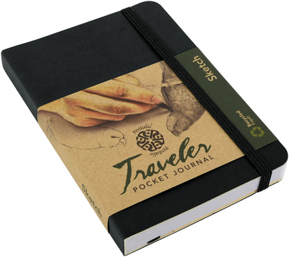 Pentalic Traveler Pocket Journal Ruled Paper (6"x4"in) (Black)