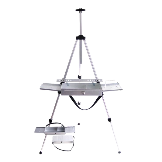 Lightweight Detachable Metal Easel Box and Tripod Easel with Brush Holder