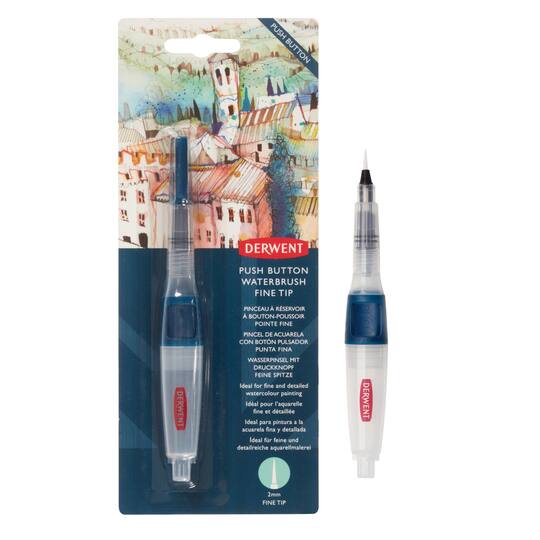 DERWENT - Push Button Waterbrush, Fine Tip, 2mm