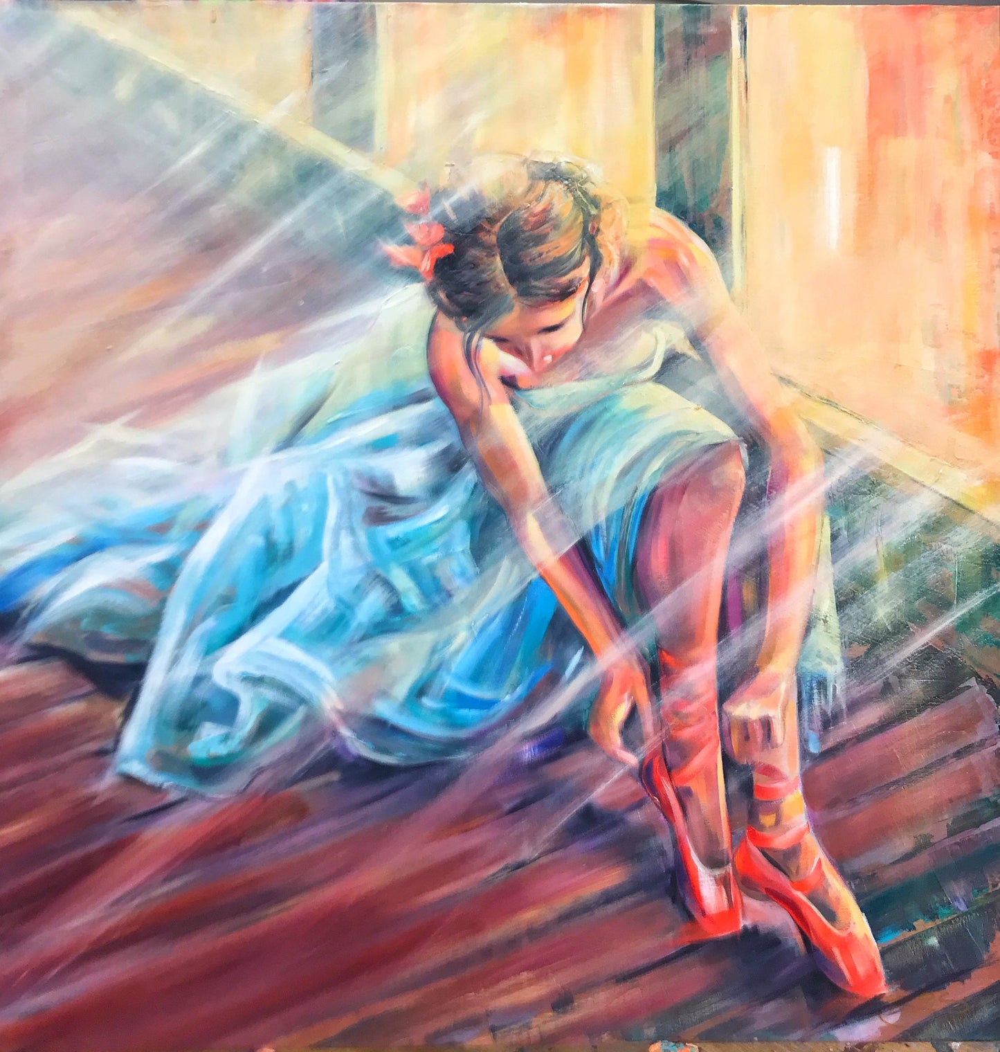 "Final Preparations" - 36x36 Original Acrylic Painting by Teresa Grasby