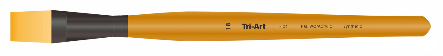 Tri-Art Artist Brushes - Short Synthetic - WC/Acryl - Flat - 18