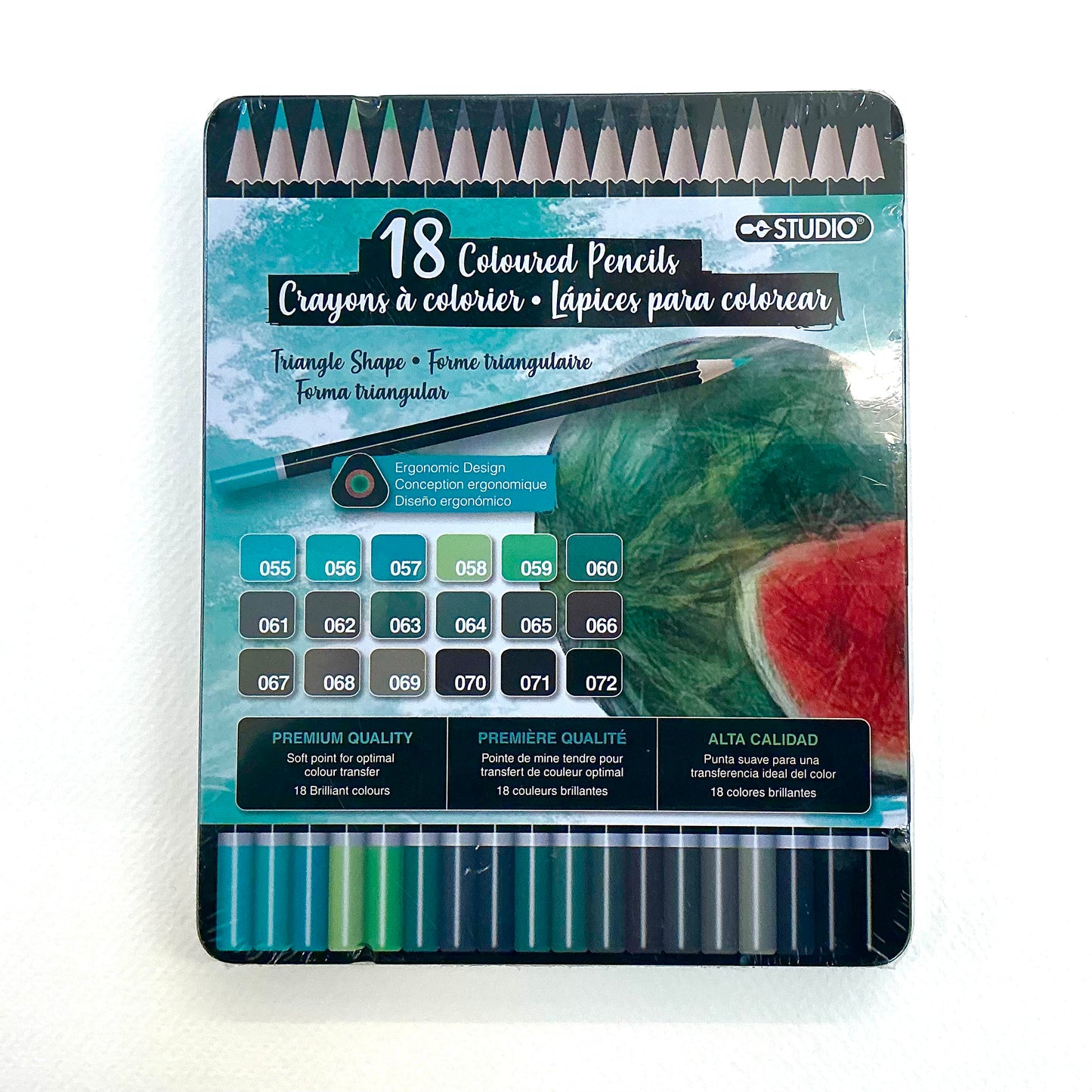 Studio Coloured Pencils Green Shades (Set of 18)