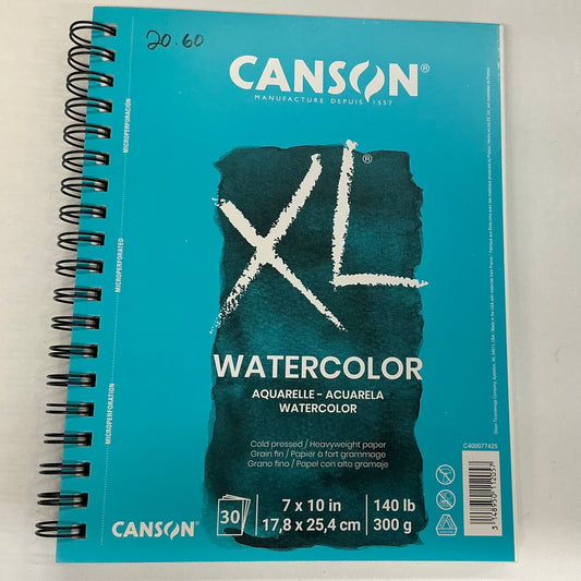 Canson XL Watercolor Sketchbook (Cold Pressed, 7x10in, 30 Sheets)