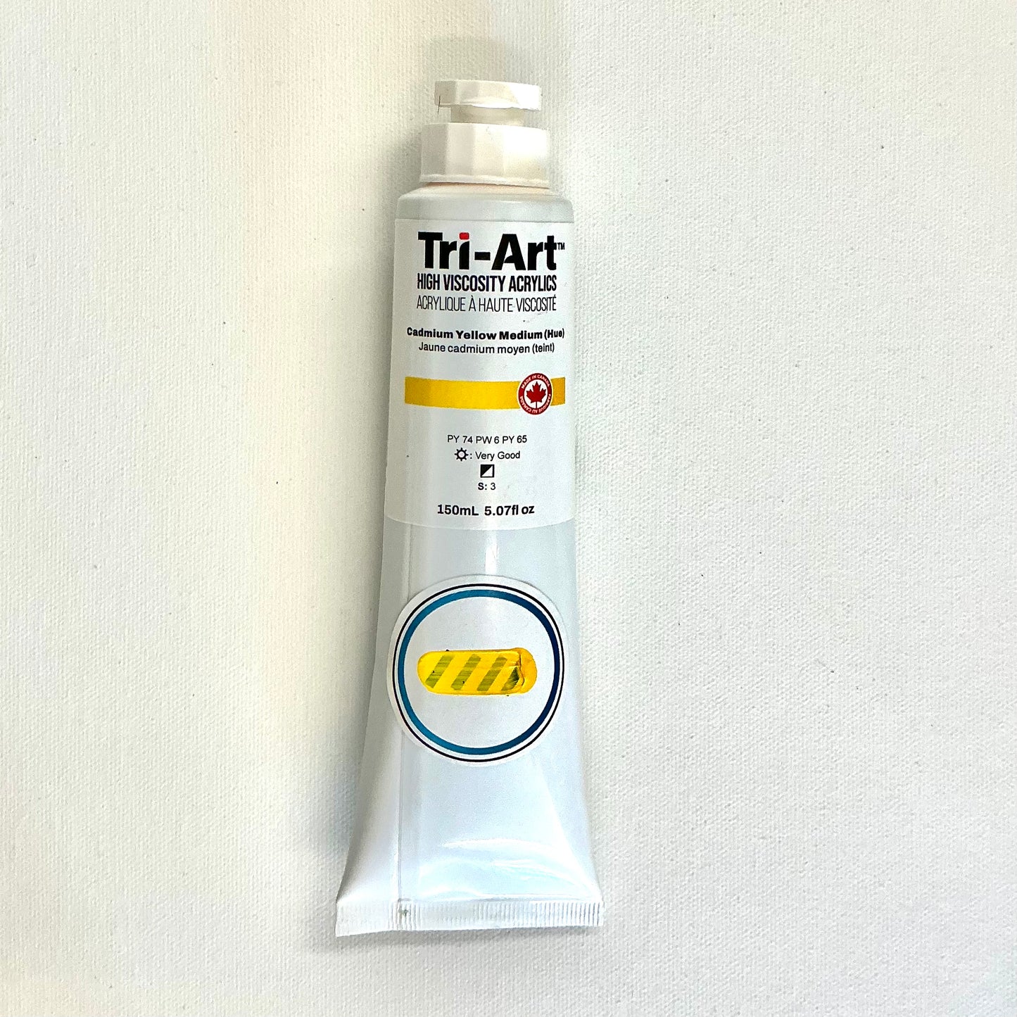 Tri-Art High Viscosity Acrylics (Cadmium Yellow Medium (Hue))  (150ml Tube)