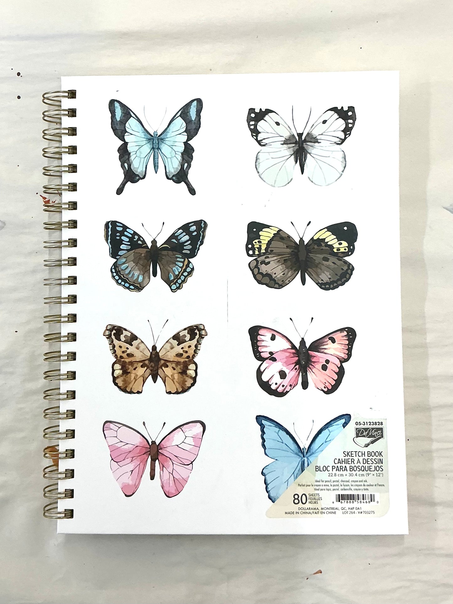 DaVinci Butterfly Sketchbook (80 Sheets)