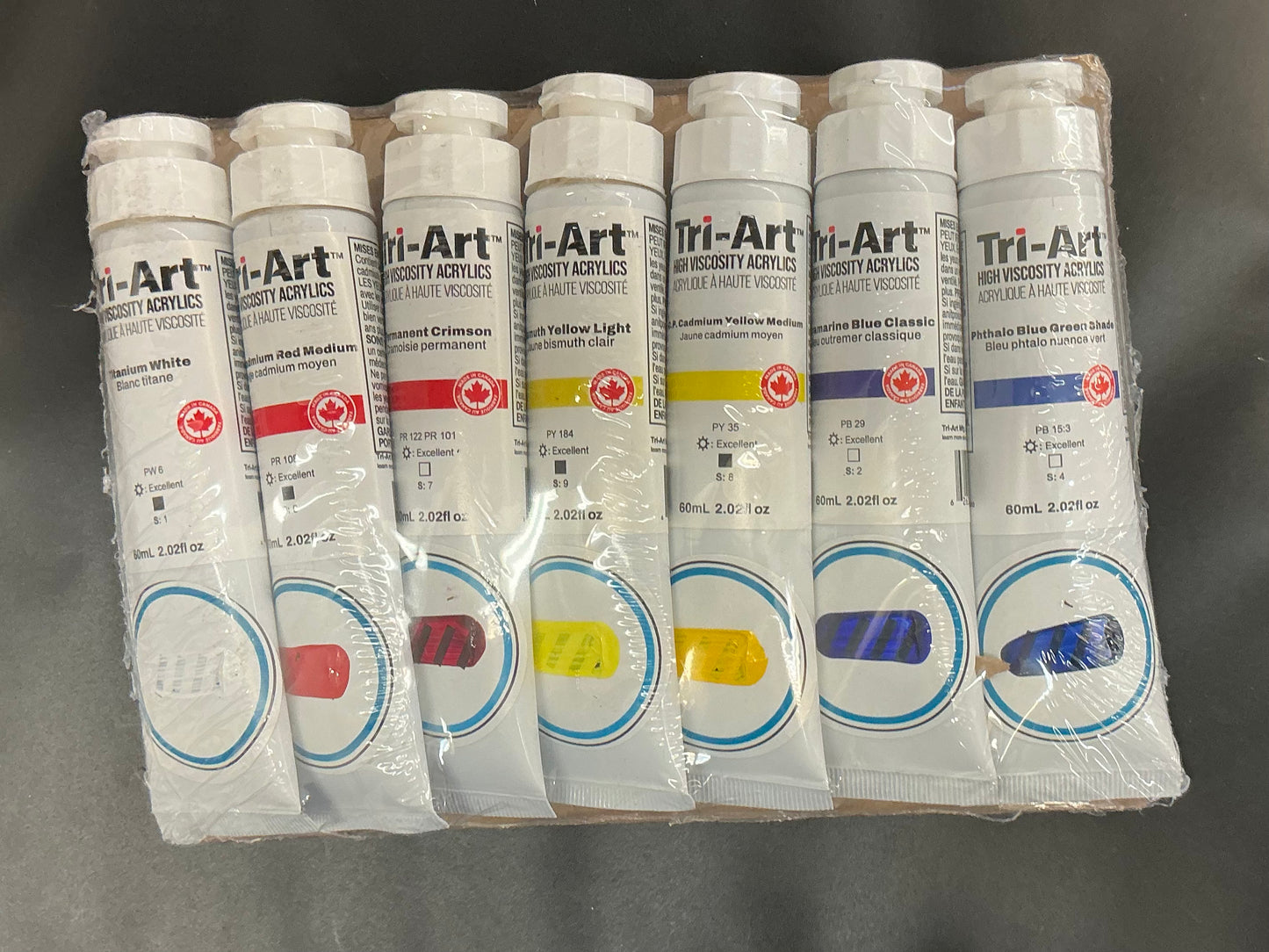 Tri-Art Acrylic Set "Split Primary" (Set of Seven High Viscosity 60ml Acrylics)