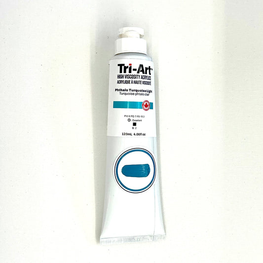 Tri-Art High Viscosity Acrylic (Phthalo Turquoise Light) (120ml Tube)