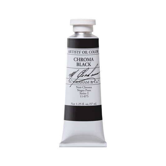 M.Graham Chroma Black Oil Paint 37ml - Professional Artist Quality