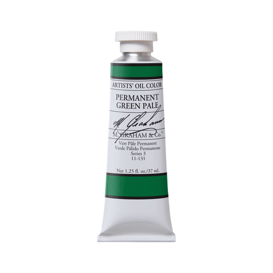 M.Graham Permanent Green Pale Oil Paint 37ml - Professional Artist Quality