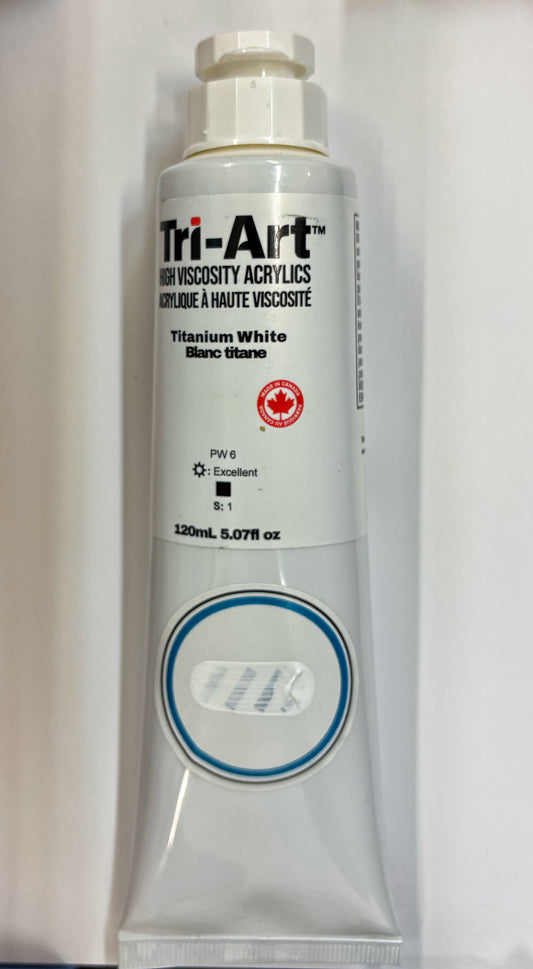 Tri-Art Titanium White 120ml, High Viscosity Acrylic
