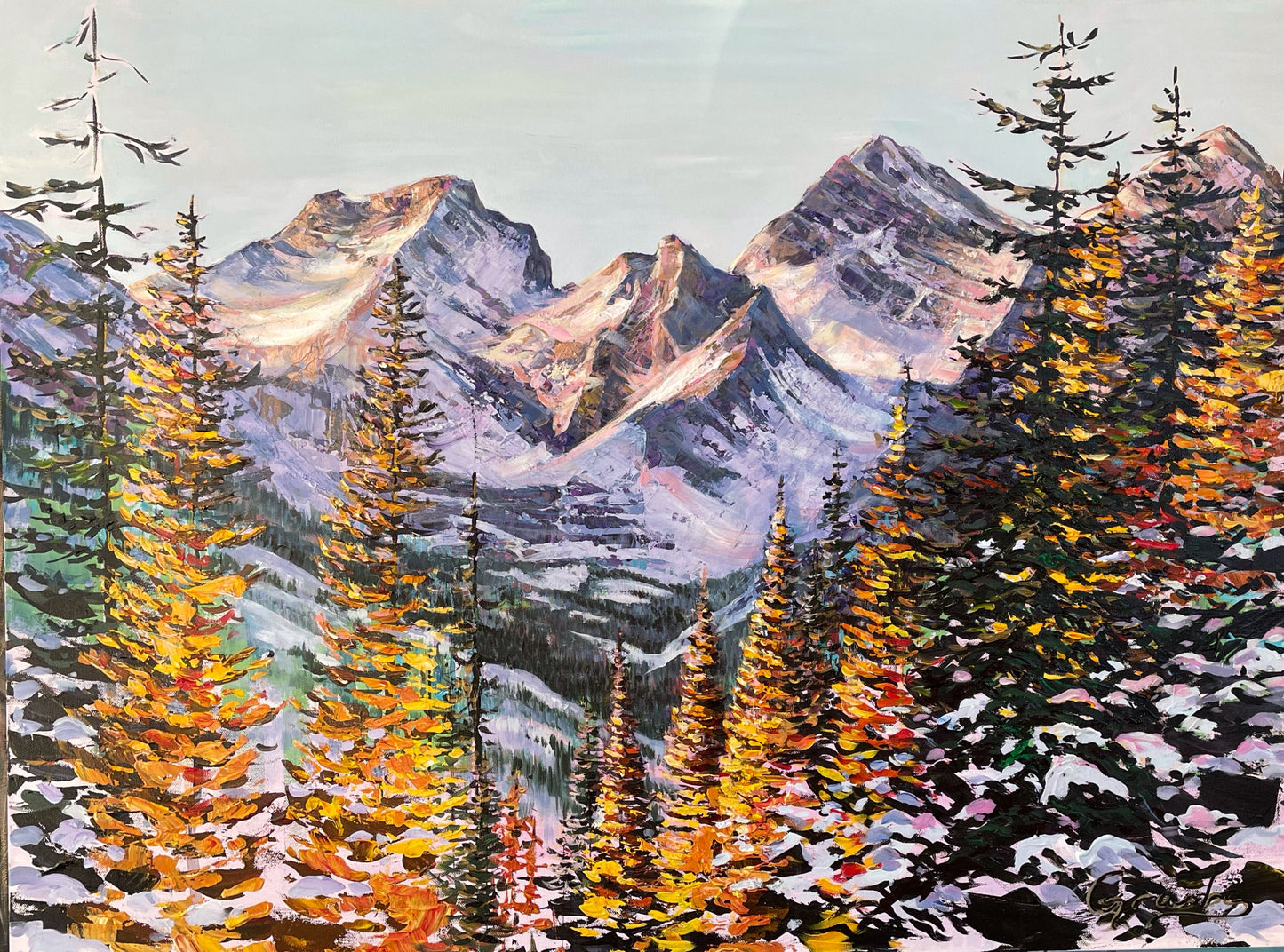Alpine Gold II - Original Alberta Mountain Painting 30x40