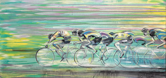 "Final Push" - 30x60 Original Cycling Race Painting