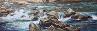 Panoramic rocks and rushing water painting by Teresa Grasby, Grasby Art Studio Calgary