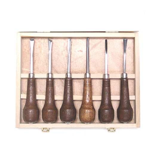 Palm Grip Carving Chisels with Wooden Box - Set Of 6