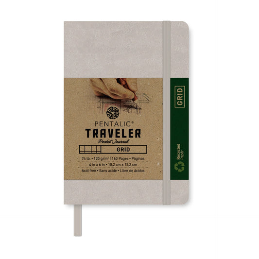 traveler pocket journal Grid paper 6" x 4" Champagne