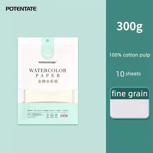 Potentate Watercolor Paper, 10 sheets, 130x190mm, 300g