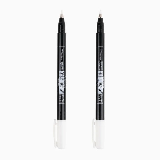 Tombow - Fudenosuke Calligraphy Brush Pens - White - 2 pack