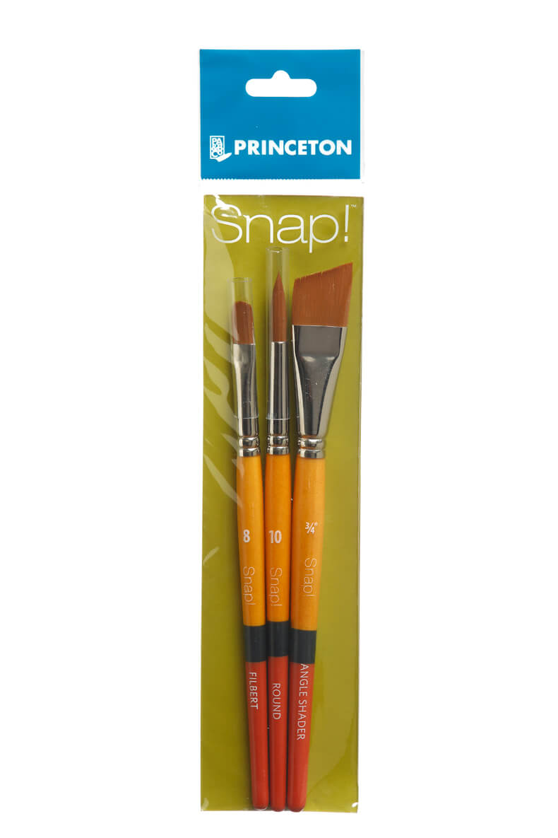 Princeton - Snap! Gold Taklon - Short Handle - Set of 3