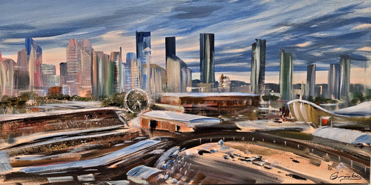 "City of Calgary" | 10" x 20" | Original Acrylic Painting by Artist, Teresa Grasby