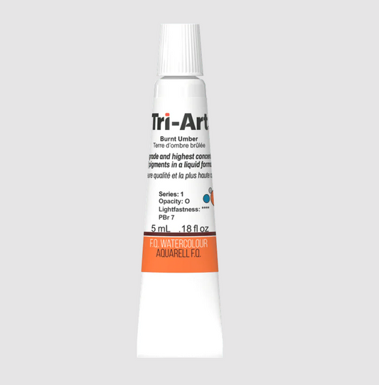 Tri-Art Watercolour 5ml Tube, Burnt Umber (Series 1)