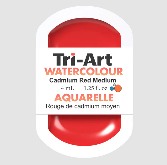 Tri-Art Watercolour 4mL Pan, Cadmium Red Medium (Hue) (Series 1)