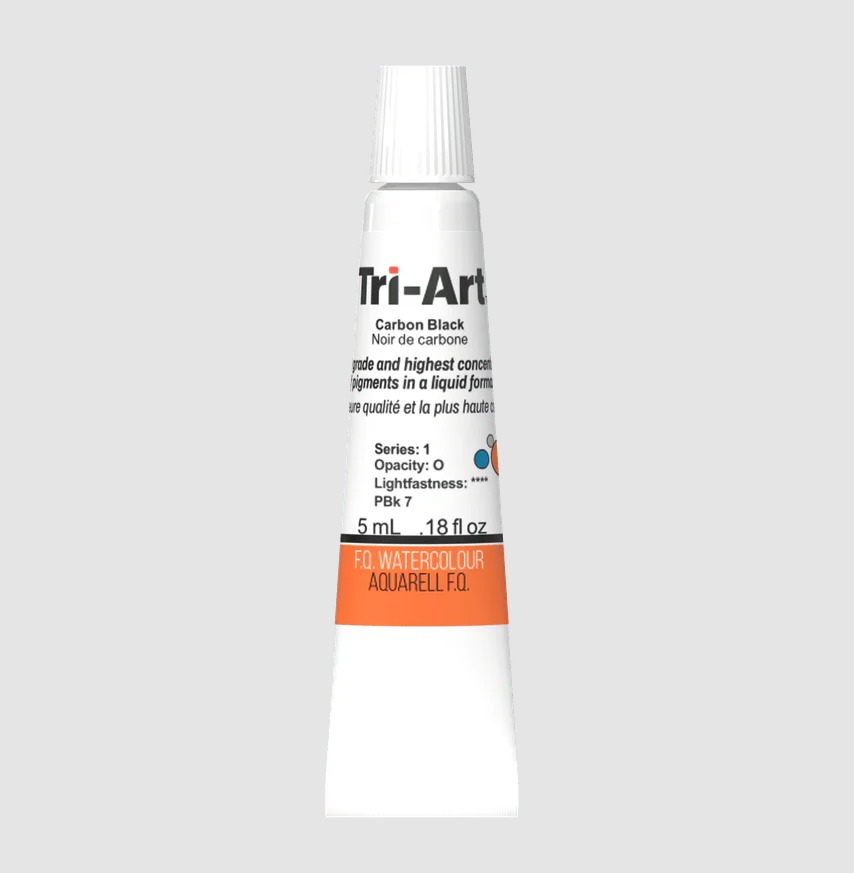 Tri-Art Watercolour 5ml Tube, Carbon Black (Series 1)