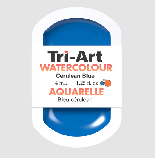 Tri-Art Watercolour 4ml Pan, Cerulean Blue (Series 3)
