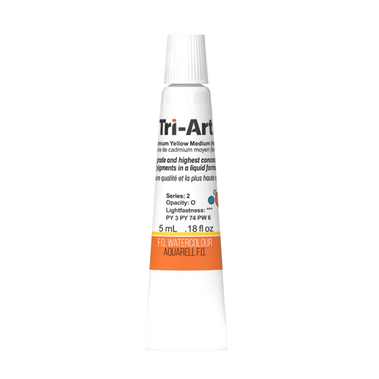 Tri-Art Watercolour 5ml Tube, Cadmium Yellow Medium (Hue) (Series 1)