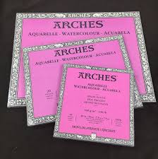 ARCHES Watercolour - Aquarelle Block, Hot pressed, 20 Sheets, 300gsm, 12x16in