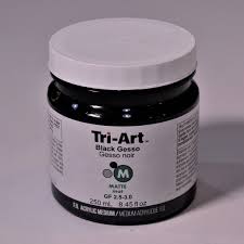 Tri-Art Acrylic Mediums | Black Gesso | 250ml