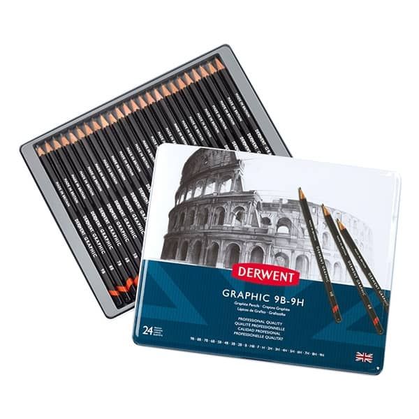 DERWENT - Graphic - Professional Quality Graphite Pencils (Set of 24, 9B-9H)