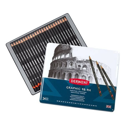 DERWENT - Graphic - Professional Quality Graphite Pencils (Set of 24, 9B-9H)