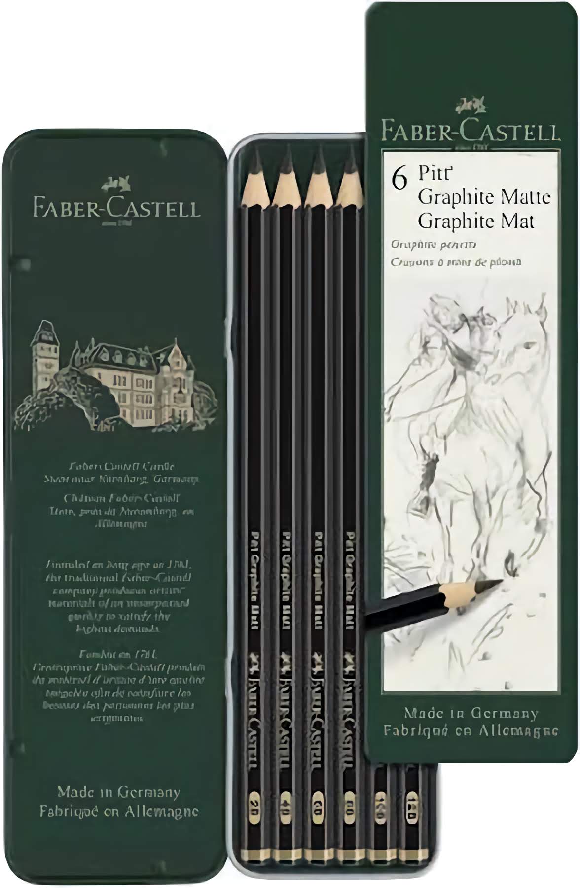 Faber Castell 6 Pitt Graphite Matt Pencils