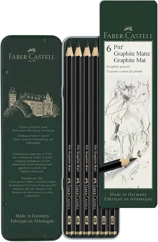 Faber Castell 6 Pitt Graphite Matt Pencils