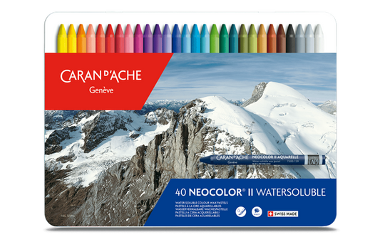 Caran d'Ache - Classic Neocolor II Water Soluble Wax Crayon - Tin Box Sets