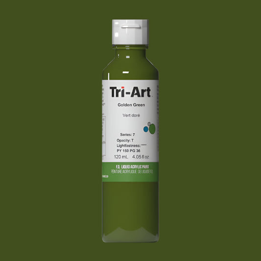 Tri-Art Liquid Acrylic 120ml bottle Golden Green, series 7
