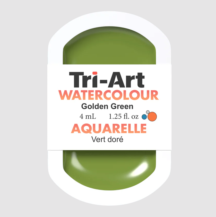 Tri-Art Watercolour 4mL Pan, Golden Green (Series 2)