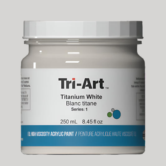 Tri-Art High Viscosity Acrylic 250ml jar Titanium White