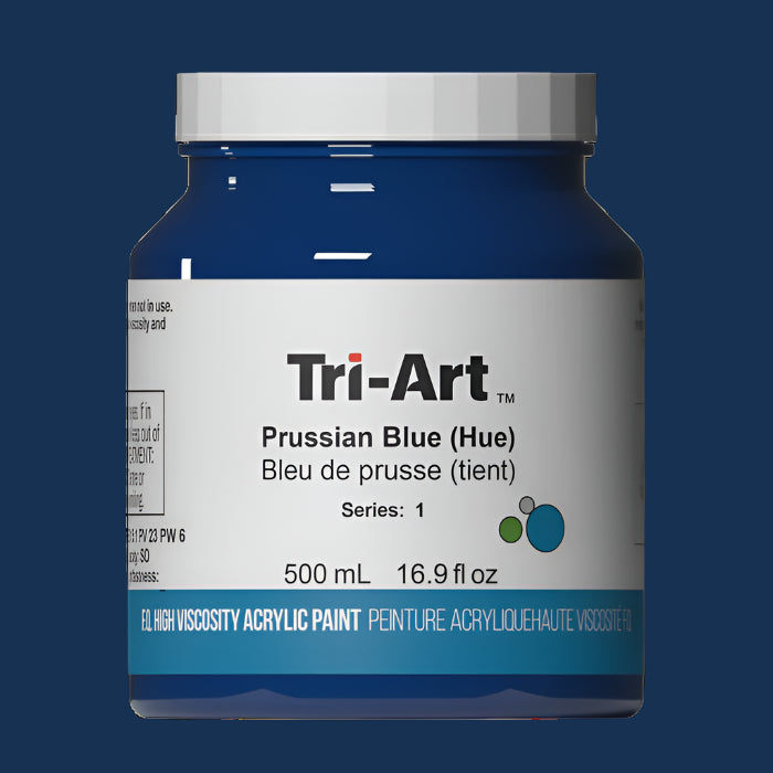 Tri-Art High Viscosity Acrylic Prussian Blue (Hue) 500ml Jar