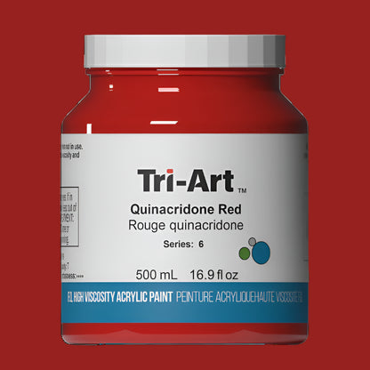 Tri-Art High Viscosity Acrylic 500ml Jar Quinacridone Red 29.35