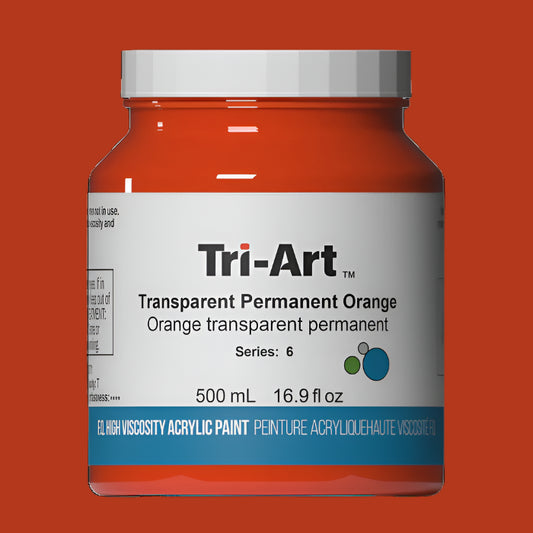 Tri-Art Transparent Permanent Orange 500ml Jar