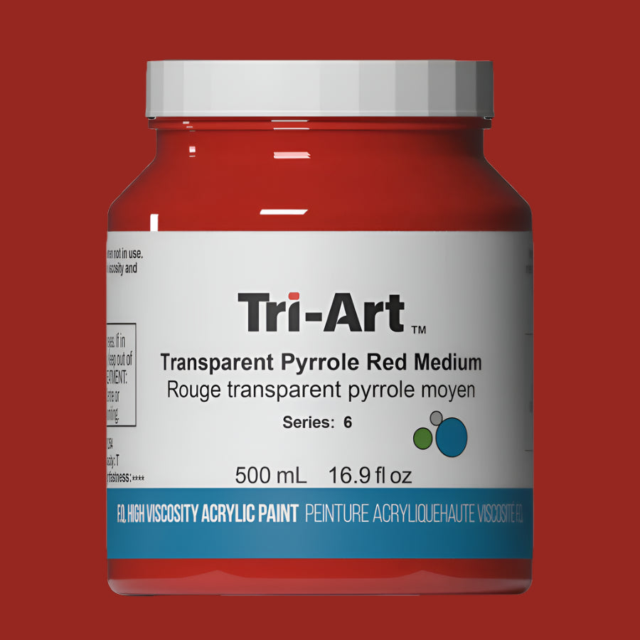 Tri-Art Transparent Pyrrole Red Medium 500ml Jar