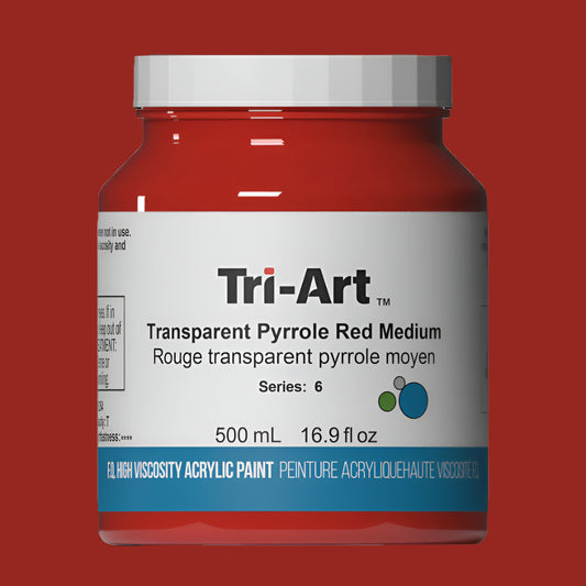 Tri-Art Transparent Pyrrole Red Medium 500ml Jar