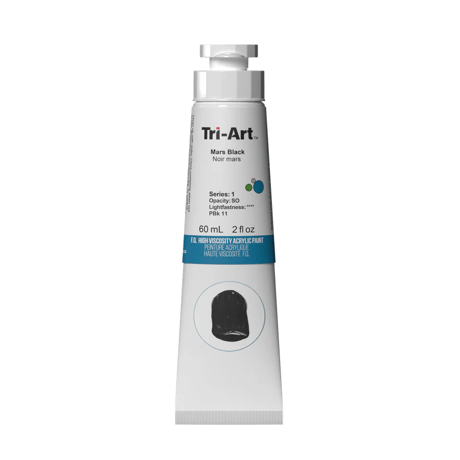 Tri-Art High Viscosity Acrylics Mars Black 60ml