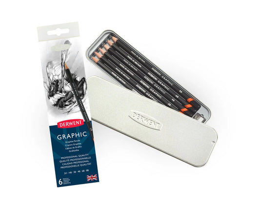 DERWENT - Graphic - Professional Quality Graphite Pencils (Set of 6, 2H-8B)