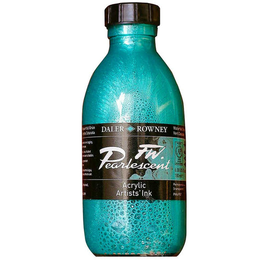 FW. Pearlescent Acrylic Ink (Waterfall Green) (180ml/6.08oz)