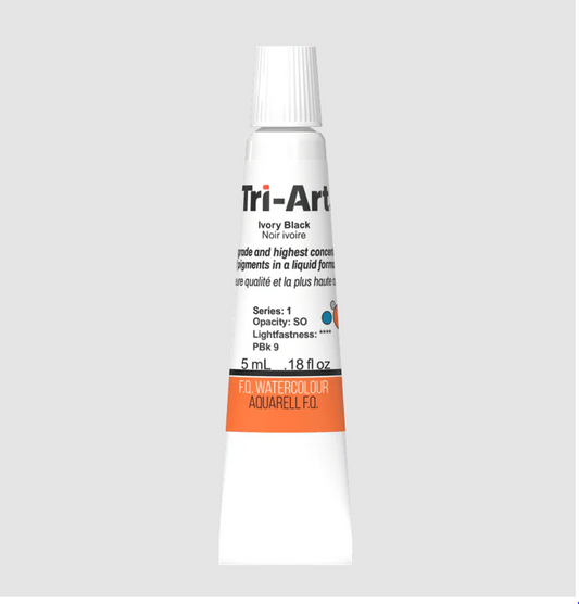 Tri-Art Watercolour 5ml Tube, Ivory Black (Series 1)