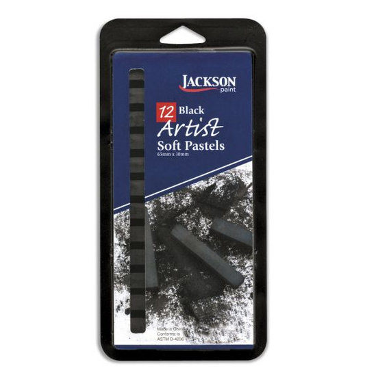 Jackson Paint Artist Soft Pastels Black (Pack of 12)